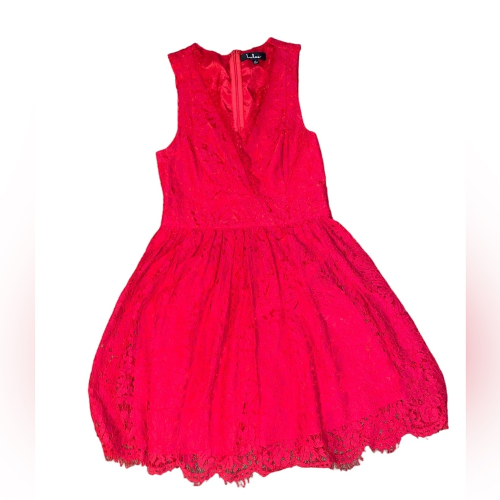 Lulus Red Lace Skater Dress